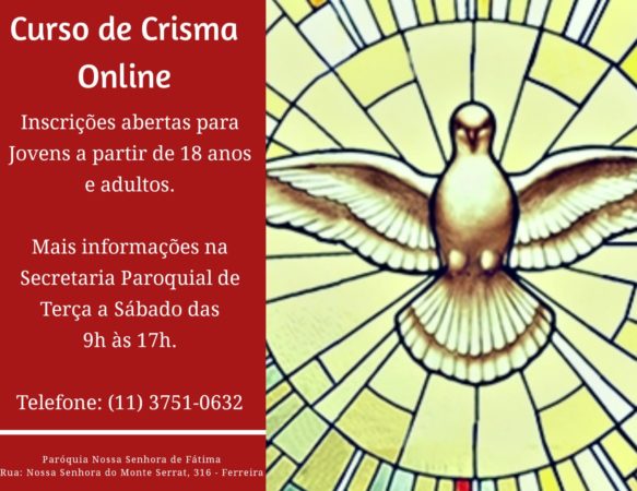 Curso de Crisma Online para jovens a partir de 18 anos e adultos!